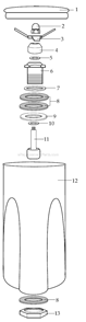 Part Location Diagram of 003541 Waring Stainless Steel Lid