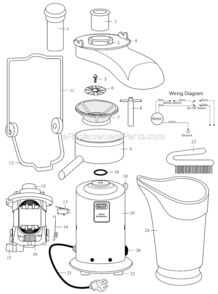 Stainless_Steel Diagram and Parts List for JE2000  Waring Juicer