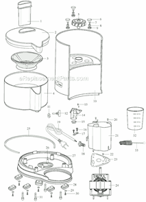 Part Location Diagram of 025582 Waring Pusher (black)