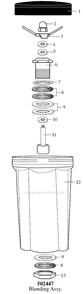Part Location Diagram of 023482 Waring Blade (Titanium)