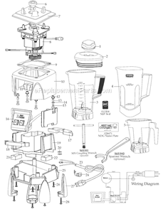 Page A Diagram and Parts List for MX1000XT11  Waring Blender