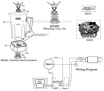 Page C Diagram and Parts List for MX1100XT21  Waring Blender