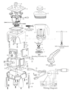 Page A Diagram and Parts List for MX1200XTXP  Waring Blender