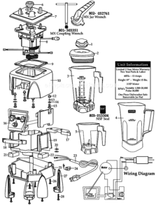 Part Location Diagram of 028101 Waring Motor