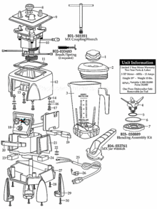 Comes_With_Wbk-Mx1200 Diagram and Parts List for MX1205XTX  Waring Blender