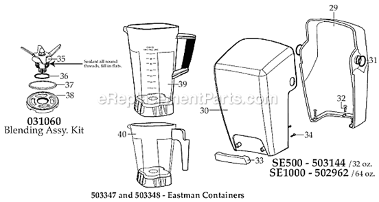 Page B Diagram and Parts List for MX1500XT12  Waring Blender