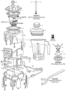 Page A Diagram and Parts List for MX1500XT22 MX1500XTPENP Waring Blender