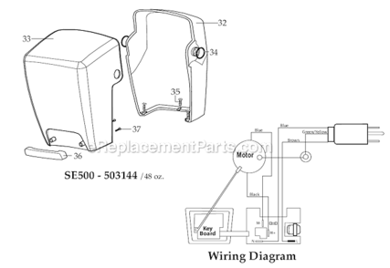 Page B Diagram and Parts List for MX1500XTXP  Waring Blender