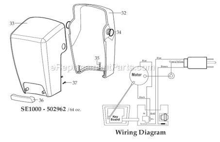 Page B Diagram and Parts List for MX1500XTX  Waring Blender