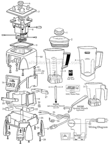 Page A Diagram and Parts List for NDG1000XT MX1000XT11 Waring Blender