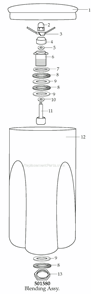 Page A Diagram and Parts List for SS515  Waring Blender