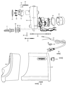 Page B Diagram and Parts List for TMP150WS  Waring Miscellaneous