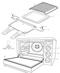 Page A Diagram and Parts List for WCO250  Waring Miscellaneous