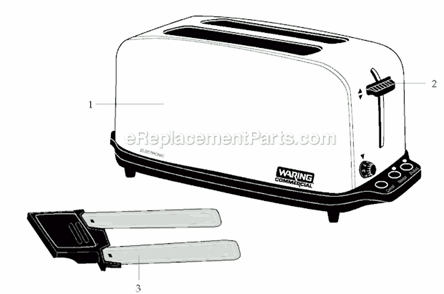 Page A Diagram and Parts List for WCT702  Waring Toaster