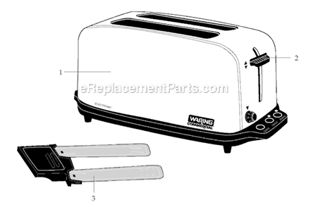 Page A Diagram and Parts List for WCT704  Waring Toaster