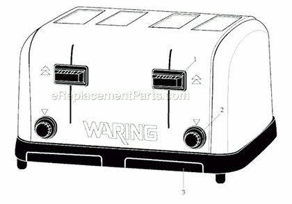 Page A Diagram and Parts List for WCT708C  Waring Toaster