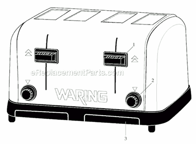 Page A Diagram and Parts List for WCT708  Waring Toaster