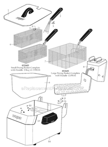 Page A Diagram and Parts List for WDF1000B  Waring Deep Fryer