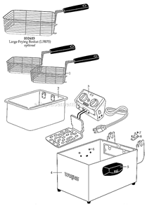 Page A Diagram and Parts List for WDF75B  Waring Deep Fryer