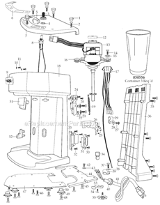 Page A Diagram and Parts List for WDM360  Waring Drink Mixer