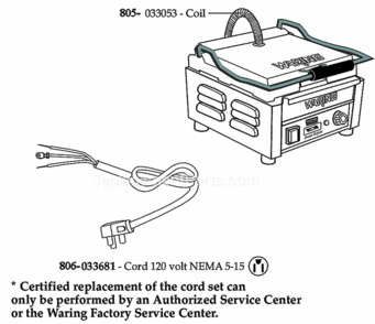 Page C Diagram and Parts List for WFG150T  Waring Miscellaneous