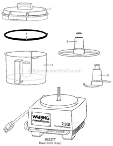 Page A Diagram and Parts List for WFP11SW  Waring Food Processor