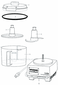 Page A Diagram and Parts List for WFP14SW  Waring Food Processor