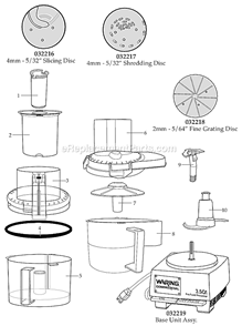 Part Location Diagram of 030191 Waring Bottom Housing