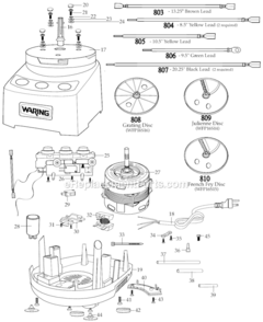 Page B Diagram and Parts List for WFP16SCD  Waring Food Processor