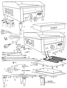 Page A Diagram and Parts List for WGR240  Waring Cooking