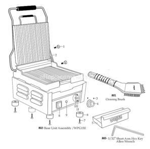 Page A Diagram and Parts List for WPG150 120V Waring Miscellaneous