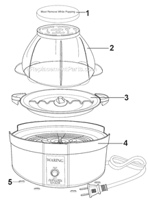 Page A Diagram and Parts List for WPM10  Waring Popcorn Maker