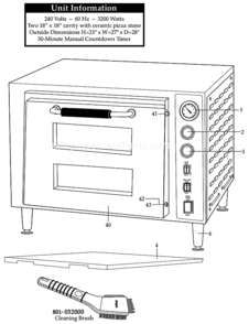 Page A Diagram and Parts List for WPO700  Waring Miscellaneous