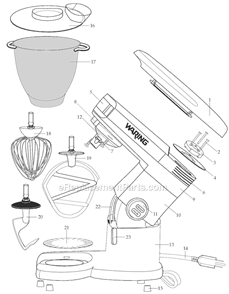 Part Location Diagram of 029129 Waring Bowl Pad
