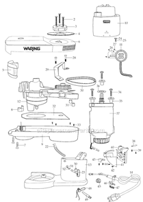 Part Location Diagram of 029932 Waring Quadrant Bracket