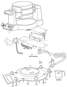 Page A Diagram and Parts List for WWM1200  Waring Waffle Maker