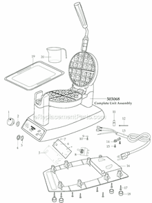 Page A Diagram and Parts List for WWM200SA  Waring Waffle Maker