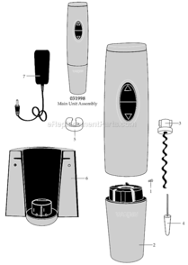 Part Location Diagram of 031999 Waring Auger Aligning Tool