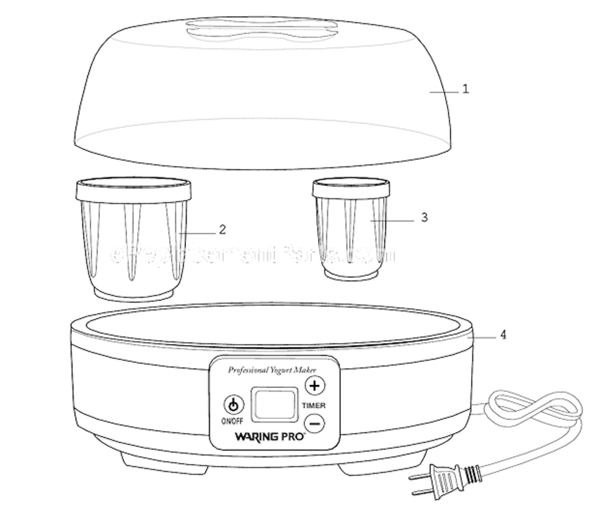 Page A Diagram and Parts List for YM350  Waring Miscellaneous