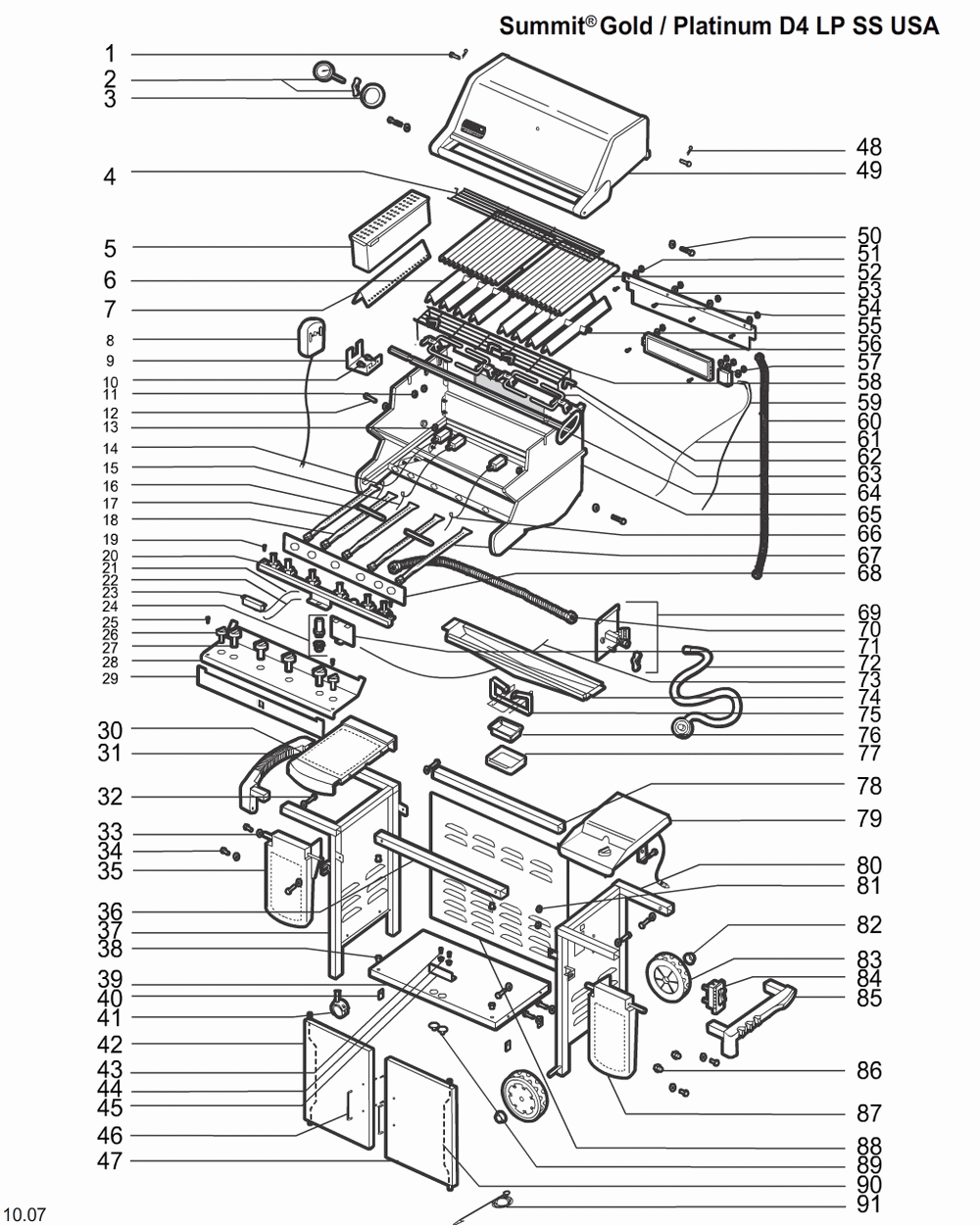 Diagram Diagram and Parts List for 7740009  Weber Grill