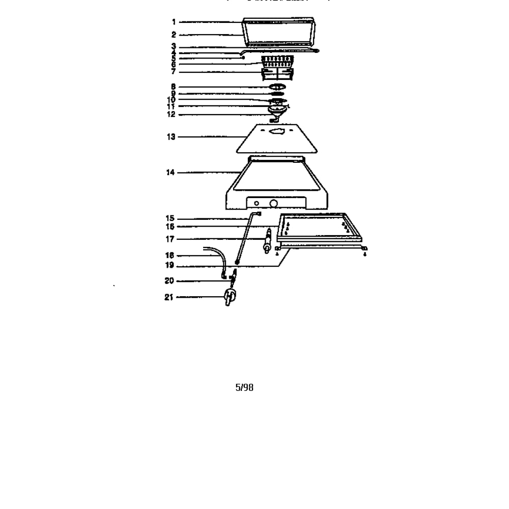 Platinum Series Ii Side Burner Diagram and Parts List for PLATINUMIING,SIDEBURNER  Weber Built-In Cooking