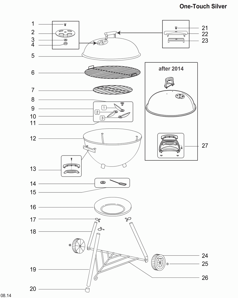 Diagram Diagram and Parts List for 441009  Weber Grill