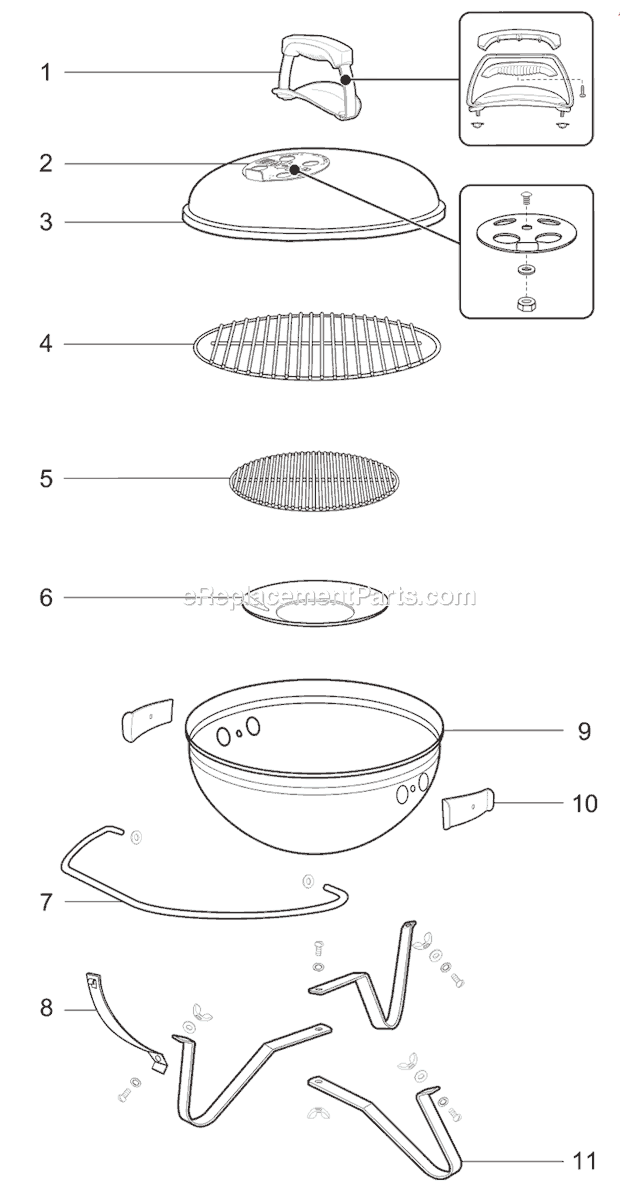 Page A Diagram and Parts List for 1121004 2010 Weber Grill