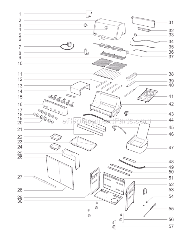 Page A Diagram and Parts List for 1741001 2008 Weber Grill