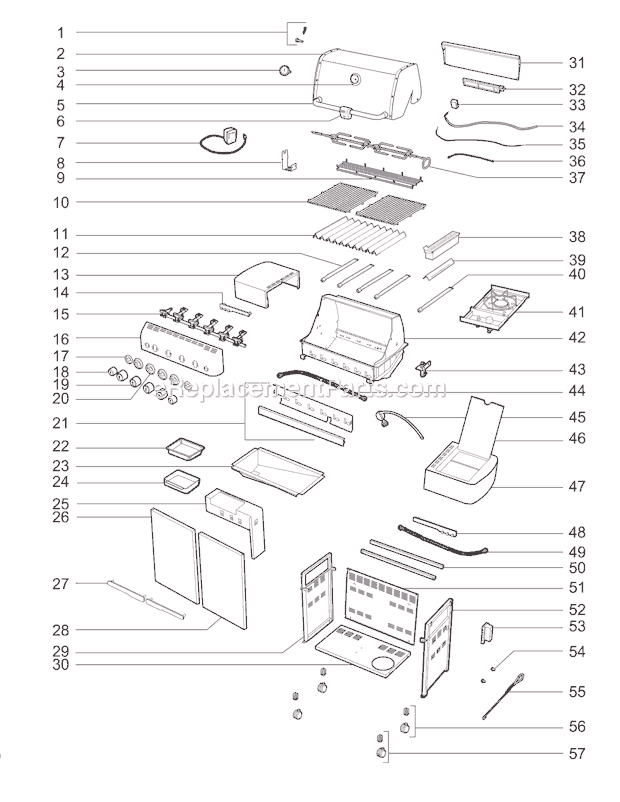 Page A Diagram and Parts List for 1741301 2009 Weber Grill