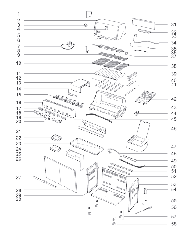 Page A Diagram and Parts List for 1781001 2007 Weber Grill