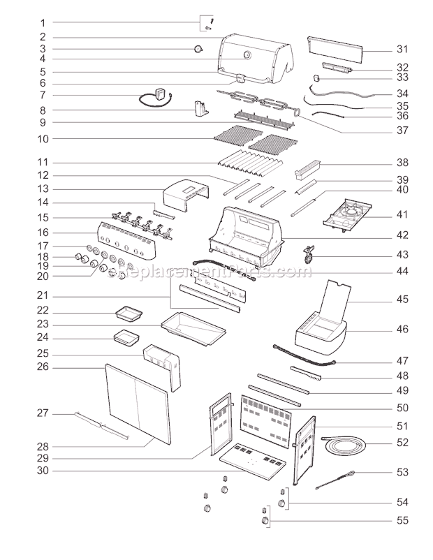Page A Diagram and Parts List for 1840301 2009 Weber Grill