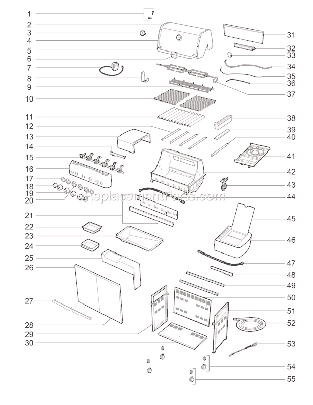 Page A Diagram and Parts List for 1841001 2008 Weber Grill