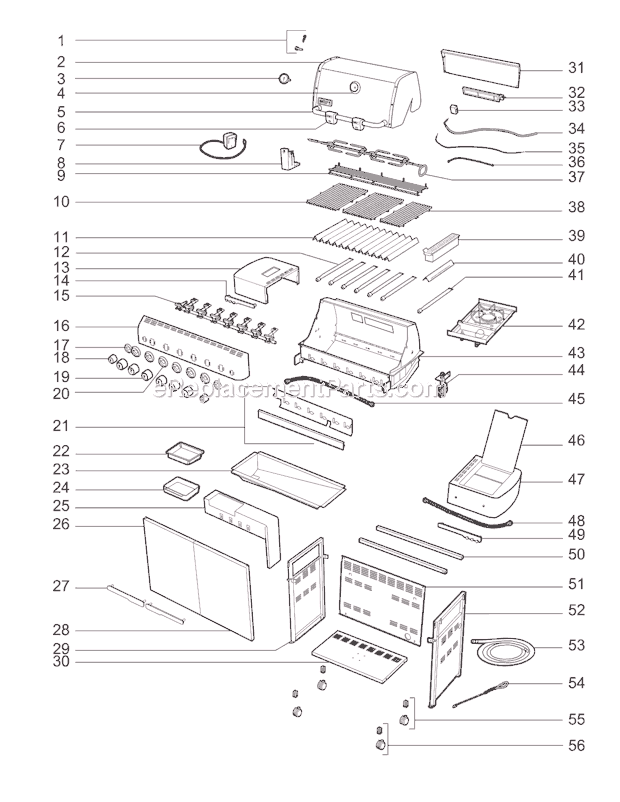 Page A Diagram and Parts List for 1881301 2009 Weber Grill