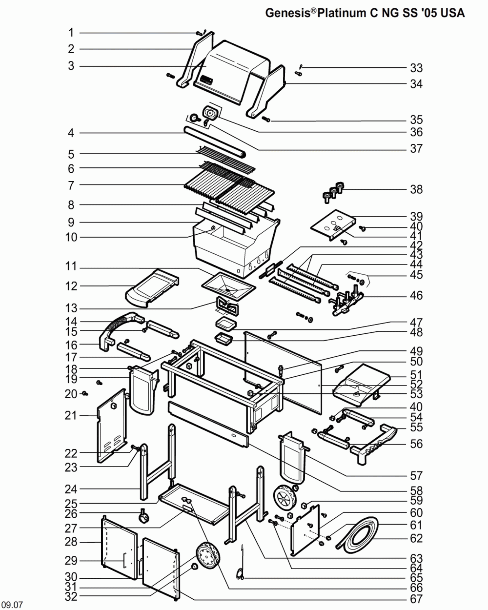 Diagram Diagram and Parts List for 6880309  Weber Grill